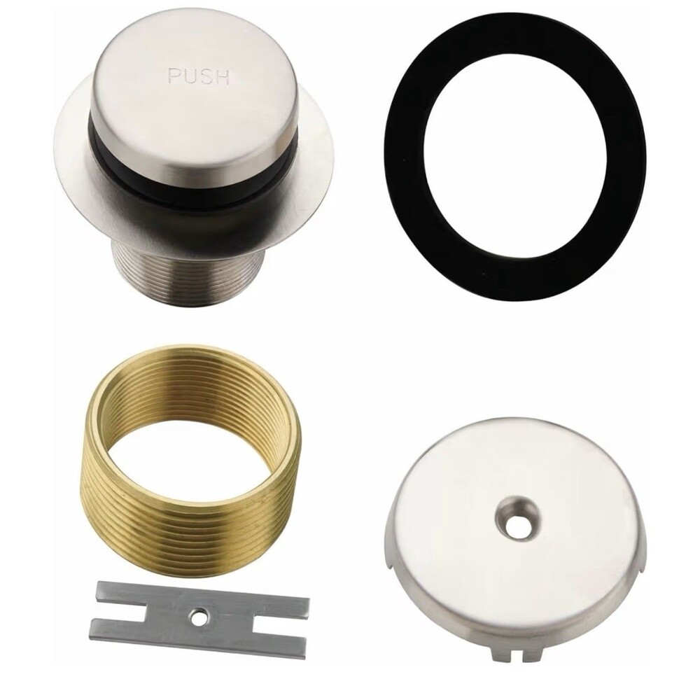 Brushed Nickel Tip-Toe Bathtub Tub Drain
